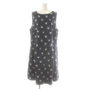 アニマル スノードーム柄 ノースリーブ ワンピース FL5 ネイビー マルチカラー /ES OS