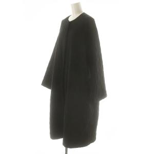 maison de soil コットンシルクキルトノーカラーコート 1 ブラック