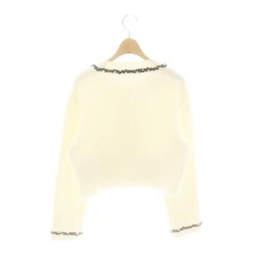 FOXEY 24年 Knit Jacket Bonheur 40 ホワイト 44130