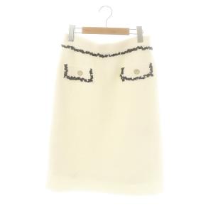 24年 Knit Skirt Bonheur 40 ホワイト ブラック