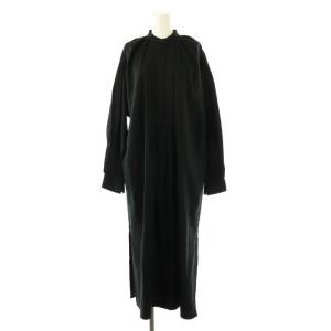 16117 LINEN SMOCK DRESS ワンピース リネン混 1 ブラック /ES OS