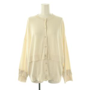 BOXレイヤードCARDIGAN カーディガン ニット シルク 38 オフホワイト /ES OS