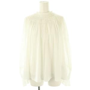 25SS レースインサートブラウス 長袖 F ホワイト /HK OS