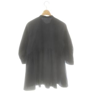 KUMIKYOKU 組曲 24AW コンパクトシャーティング ペプラムブラウス チュニック バンドカラー F 紺 /MI OS