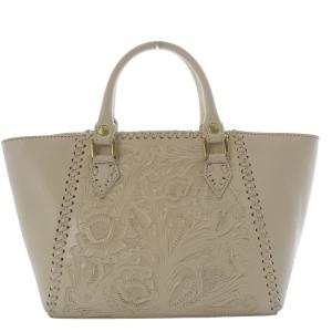 トートバッグ ハンドバッグ レザー ベージュ /YO22