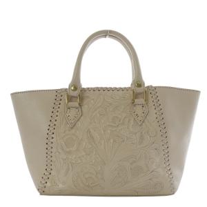 CARVING TRIBES トートバッグ ハンドバッグ レザー ベージュ /YO22