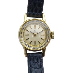 ヴィンテージ カットガラス 手巻き 腕時計 ゴールドカラー