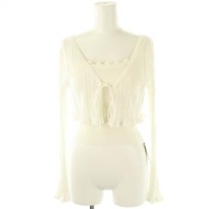 24SS カーデsetニットキャミ カーディガン ノースリーブカットソー ニット F 白 /MI OS