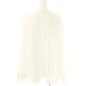 PLST 23SS ジョーゼットフロントタックブラウス M 白 /MI OS SH