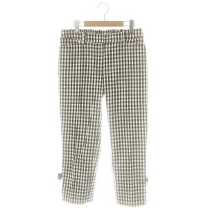 23年製 ギンガムチェッククロップドパンツ 40 黒 白 /MI OS