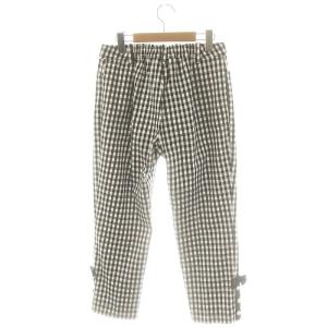 M'S GRACY 23年製 ギンガムチェッククロップドパンツ 40 黒 白 /MI OS
