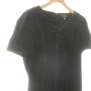 M'S GRACY リボン ステッチ ショートスリーブ ワンピース 40 黒 /MI OS