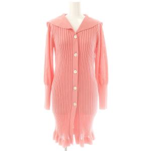 23年製 セーラーカラー リブニット カーディガン 38 ピンク /MI OS