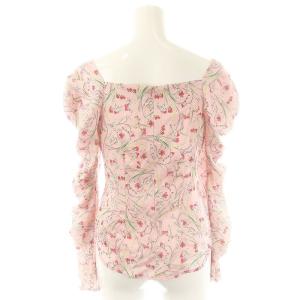 Lily Brown LilyBrown 24SS セットアップ フラワープリントブラウス スカート フレア レース切替 F ピンク 赤 緑 /MI