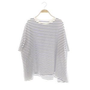 24SS ドライジャージー カットソー ボーダー 五分袖 ブルー /HK OS