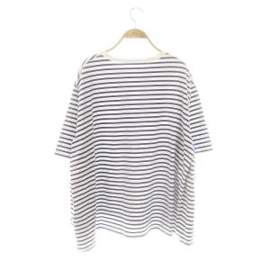 JOURNAL STANDARD LUXE 24SS ドライジャージー カットソー ボーダー 五分袖 ブルー /HK OS