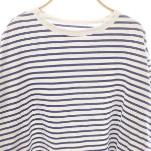 JOURNAL STANDARD LUXE 24SS ドライジャージー カットソー ボーダー 五分袖 ブルー /HK OS