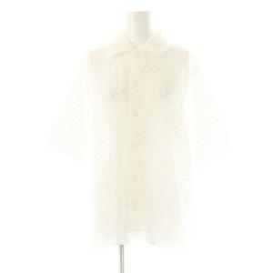 24SS JUNE シャツ レース 五分袖 ホワイト /HK OS
