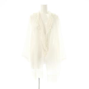 コットンガーゼ レースガウン ブラウス 九分袖 ホワイト /HK OS