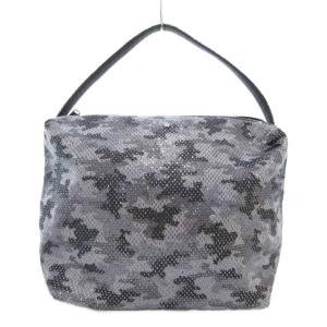 美品 24AW TOTE SHINY トートバッグ ワンショルダー ラメ ビジュー ロゴ シルバー色 /FT