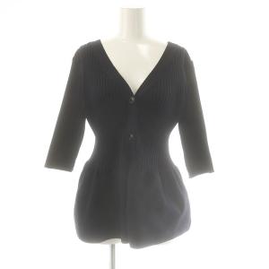 24SS ペプラムハーフスリーブカーディガン ニット セーター F ネイビー GGZ1041305A0006