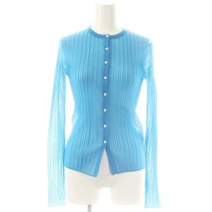リブシースルーカーディガン ニット F 青 /MI OS
