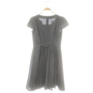 M'S GRACY リネン混 スカラップ 半袖 ワンピース 40 紺 /MI OS