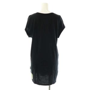 HYSTERIC GLAMOUR ヒスガール フレンチスリーブ カットソー チュニック FREE 黒 緑 /MI OS