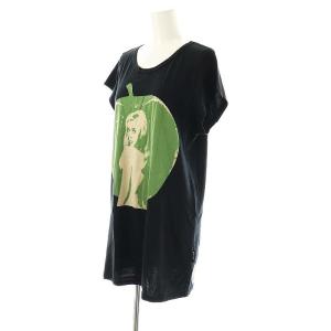 HYSTERIC GLAMOUR ヒスガール フレンチスリーブ カットソー チュニック FREE 黒 緑 /MI OS