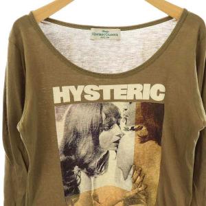 HYSTERIC GLAMOUR カットソー Tシャツ 長袖 ロンT プリント F カーキ /AQ OS