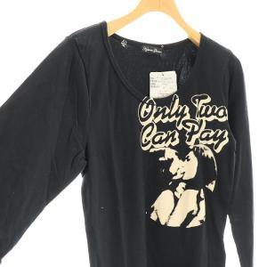 HYSTERIC GLAMOUR プリント 長袖Tシャツ カットソー F ブラック /HK OS