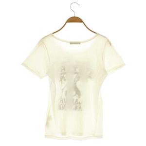 HYSTERIC GLAMOUR ヒスガール ラインストーン 半袖Tシャツ カットソー コットン F 白 黒 /NR OS