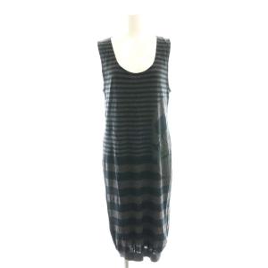 ボーダー スカル ニット ワンピース M 黒 グレー /CX OS