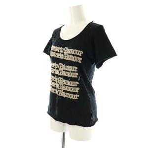 HYSTERIC GLAMOUR ロゴ 半袖Tシャツ カットソー F 黒 ベージュ /MI OS