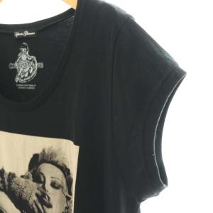 HYSTERIC GLAMOUR COURTNEY LOVE フレンチスリーブワンピース プリント F 黒 /CX OS