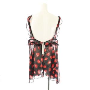 Hysterics スカルベリー フリルブラウス 総柄 FREE 黒 赤 /MI OS