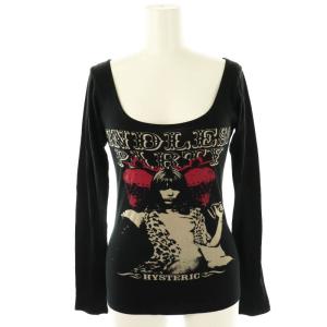 【状態良好❗️】HYSTERIC GLAMOUR 髑髏 苺 半袖カットソー ドクロ イチゴ 半袖 カットソー Tシャツ プリント Uネック F 黒