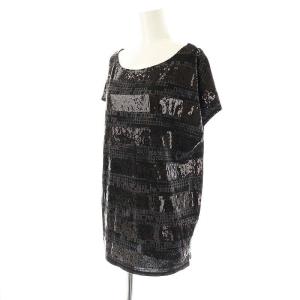 HYSTERIC GLAMOUR スパンコール フレンチスリーブ カットソー チュニック FREE 黒 /MI OS