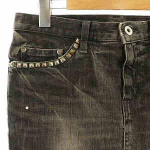 Hysterics スタッズ デニム ミニスカート タイト S 黒 ブラック /AT OS