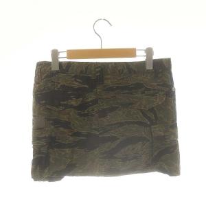 HYSTERIC GLAMOUR 迷彩 切替 デニム ミニスカート M ブルー カーキ /HK OS