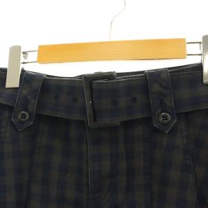 HYSTERIC GLAMOUR ベルト付き チェック ミニスカート フレア S グレー 紺 ネイビー /AT OS