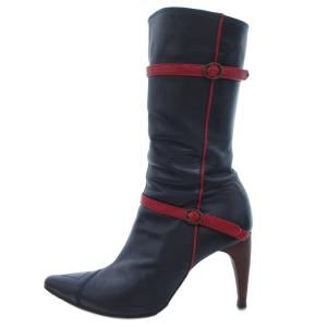 Hysterics ブーツ ポインテッドトゥ コーンヒール L 紺 ネイビー /UO AA