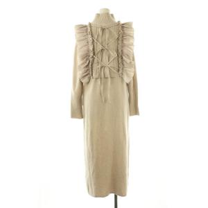 SNIDEL フリルベストレイヤードニットワンピース ウール混 F アイボリー /MI OS