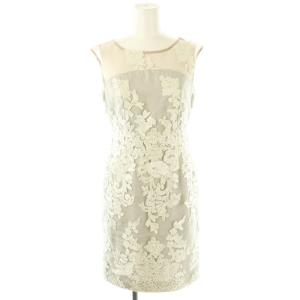コードチュール刺繍ワンピース ノースリーブ 34 ライトグレー ホワイト /ES OS