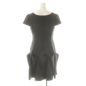 FOXEY NEW YORK キャプスリーブプリーツドレス ワンピース 膝丈 40 グレー /SS OS