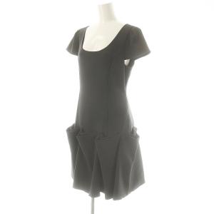 FOXEY NEW YORK キャプスリーブプリーツドレス ワンピース 膝丈 40 グレー /SS OS