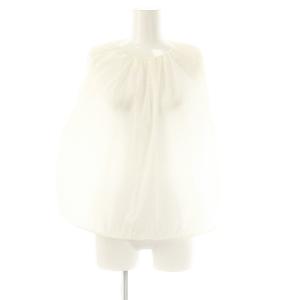 24SS GATHER ショートトップス ブラウス ノースリーブ F ホワイト /DF OS