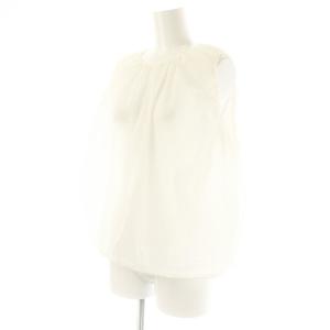 CELERI 24SS GATHER ショートトップス ブラウス ノースリーブ F ホワイト /DF OS