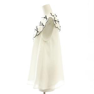 Chesty リボンカラーブラウス ノースリーブ スカラップ 1 ホワイト /DF OS