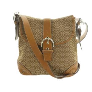 ミニシグネチャー ショルダーバッグ クロスボディ ワンショルダー キャンバス 茶 6376 /MI OS